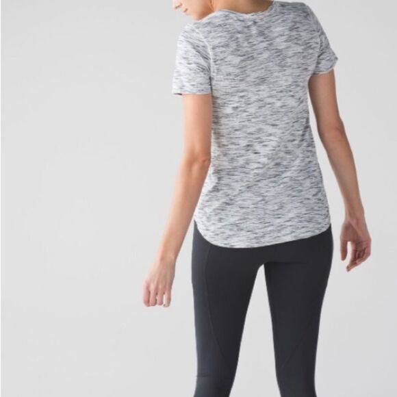 Lululemon What The Sport V Neck Tee Space Dye Gray 6 - Picture 9 of 9